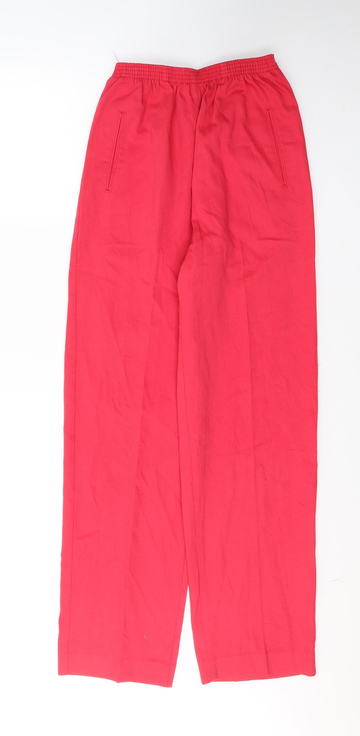 Additional front view of Jantzen women’s red polyester trousers, size UK 10, 30-inch leg regular