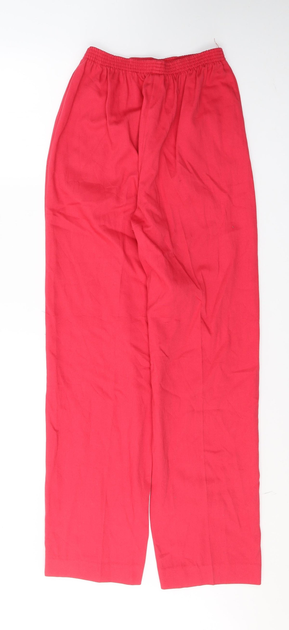 Back view of Jantzen women’s red polyester trousers, size UK 10, 30-inch leg regular