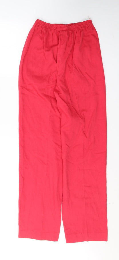 Back view of Jantzen women’s red polyester trousers, size UK 10, 30-inch leg regular