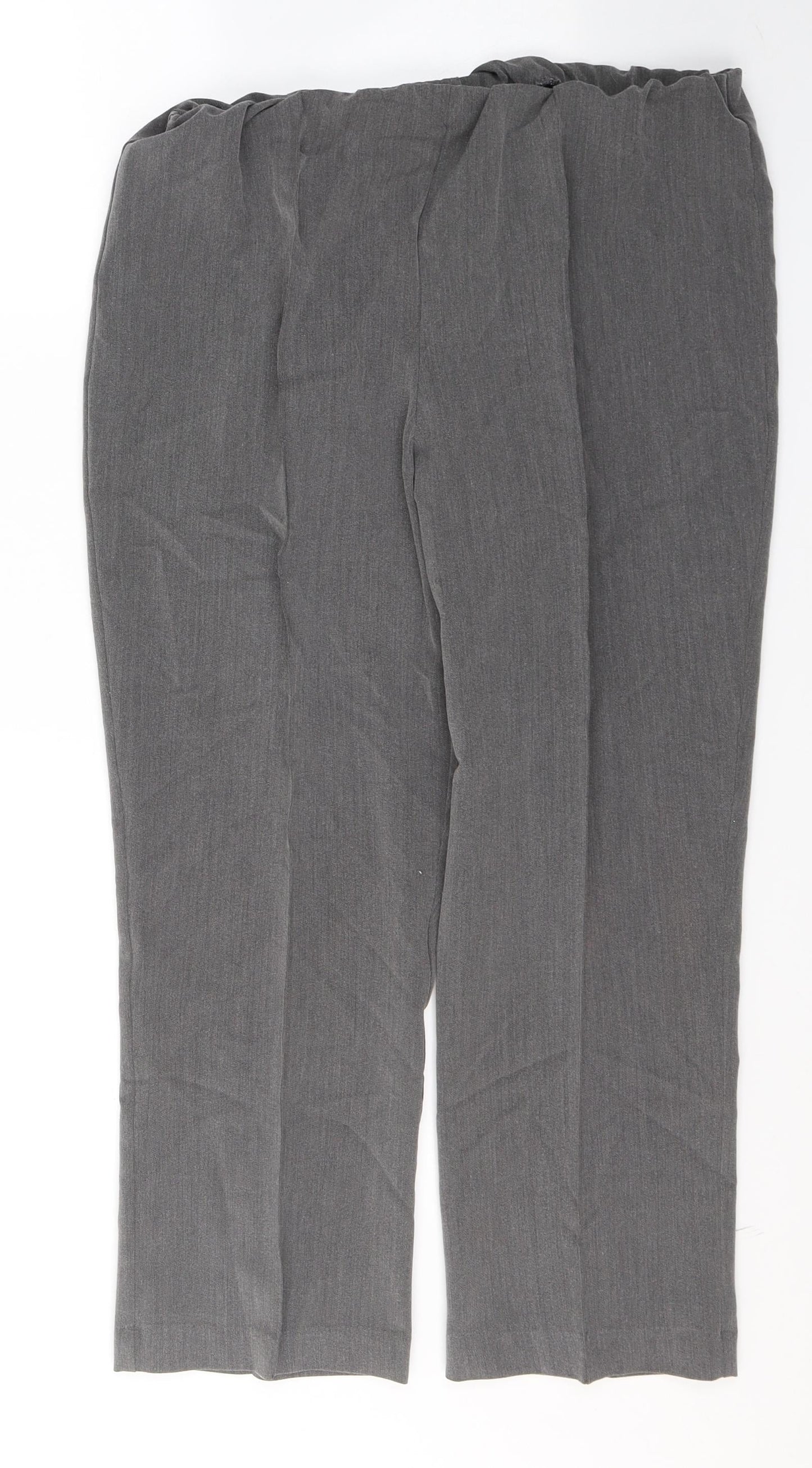 Bonmarché Womens Grey  Polyester Cropped Trousers Size 14 L25 in Regular