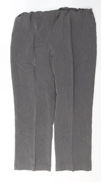 Bonmarché Womens Grey  Polyester Cropped Trousers Size 14 L25 in Regular