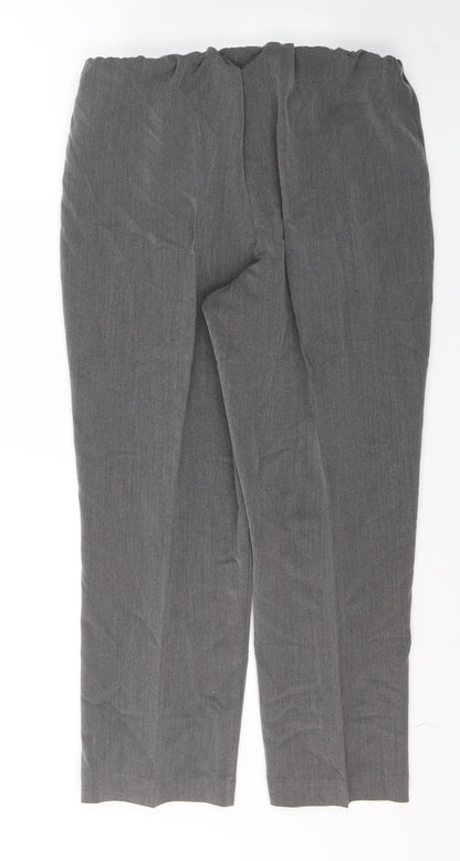 Bonmarché Womens Grey  Polyester Cropped Trousers Size 14 L25 in Regular