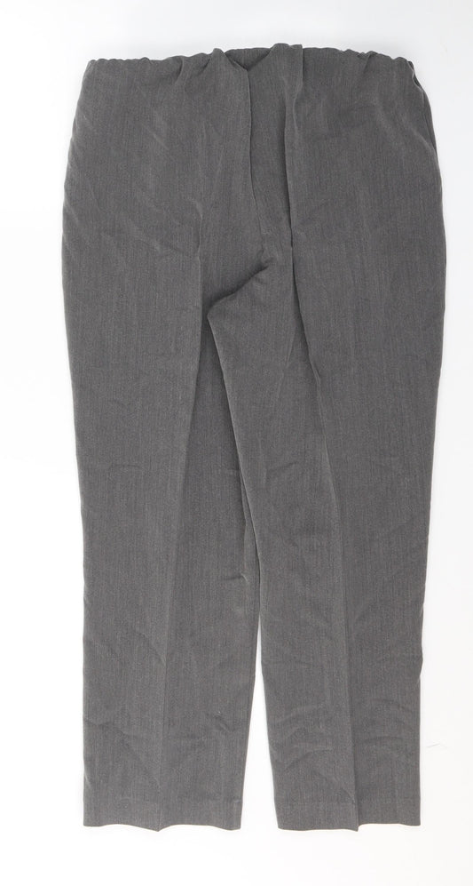 Bonmarché Womens Grey  Polyester Cropped Trousers Size 14 L25 in Regular