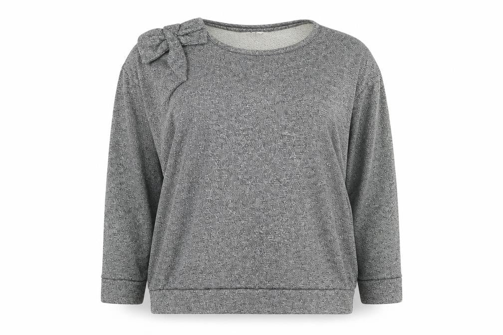 TU Womens Grey  Cotton Basic Blouse Size 16 Round Neck