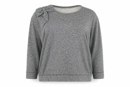TU Womens Grey  Cotton Basic Blouse Size 16 Round Neck