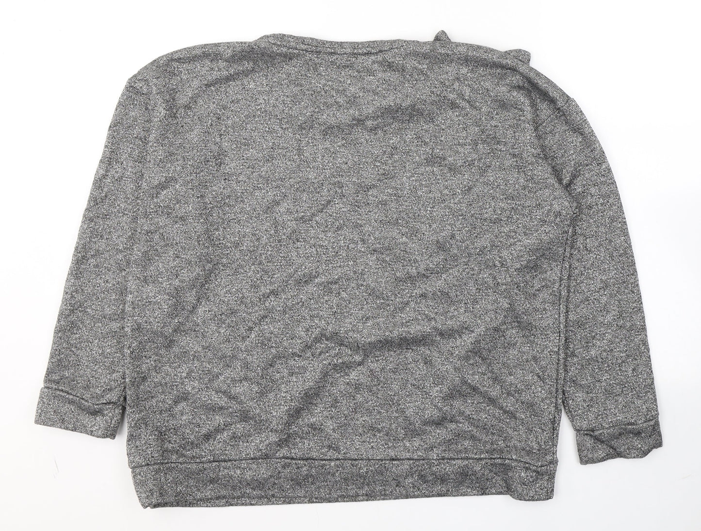 TU Womens Grey  Cotton Basic Blouse Size 16 Round Neck