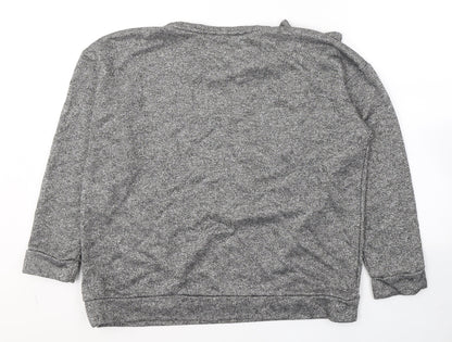 TU Womens Grey  Cotton Basic Blouse Size 16 Round Neck