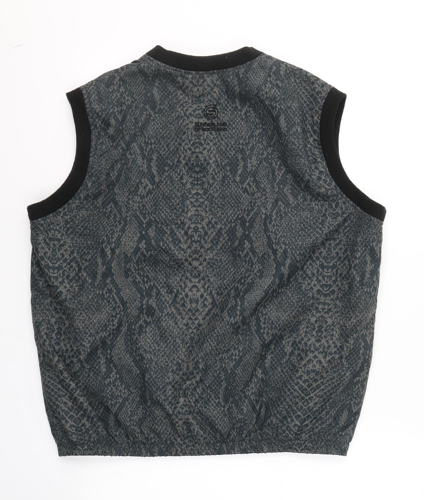 Sunderland of Scotland Womens Green Animal Print Polyester Pullover Tank Size M V-Neck Pullover