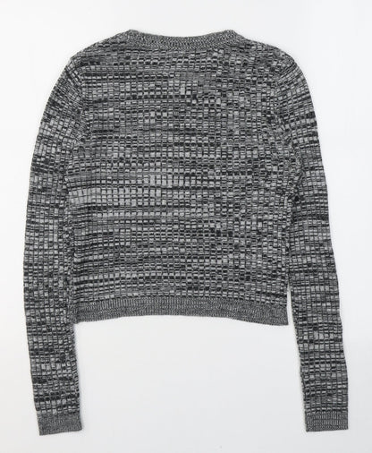 Womens UK Size 8 Topshop Grey Jersey T-Shirt