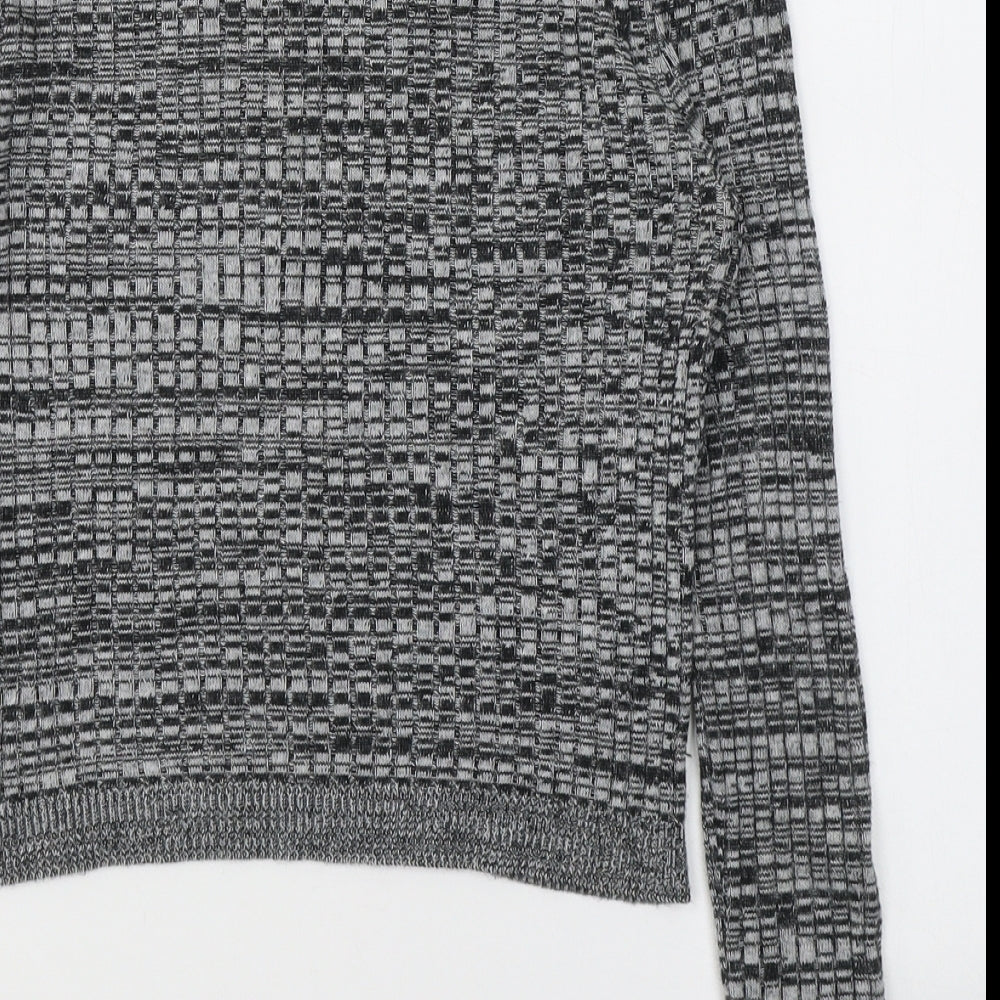 Womens UK Size 8 Topshop Grey Jersey T-Shirt