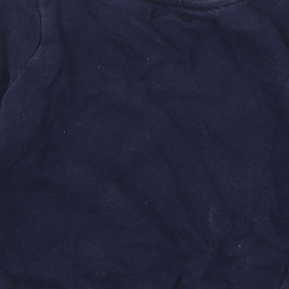Baby Girls Blue  Cotton Pullover Casual Size 9-12 Months Round Neck Pullover