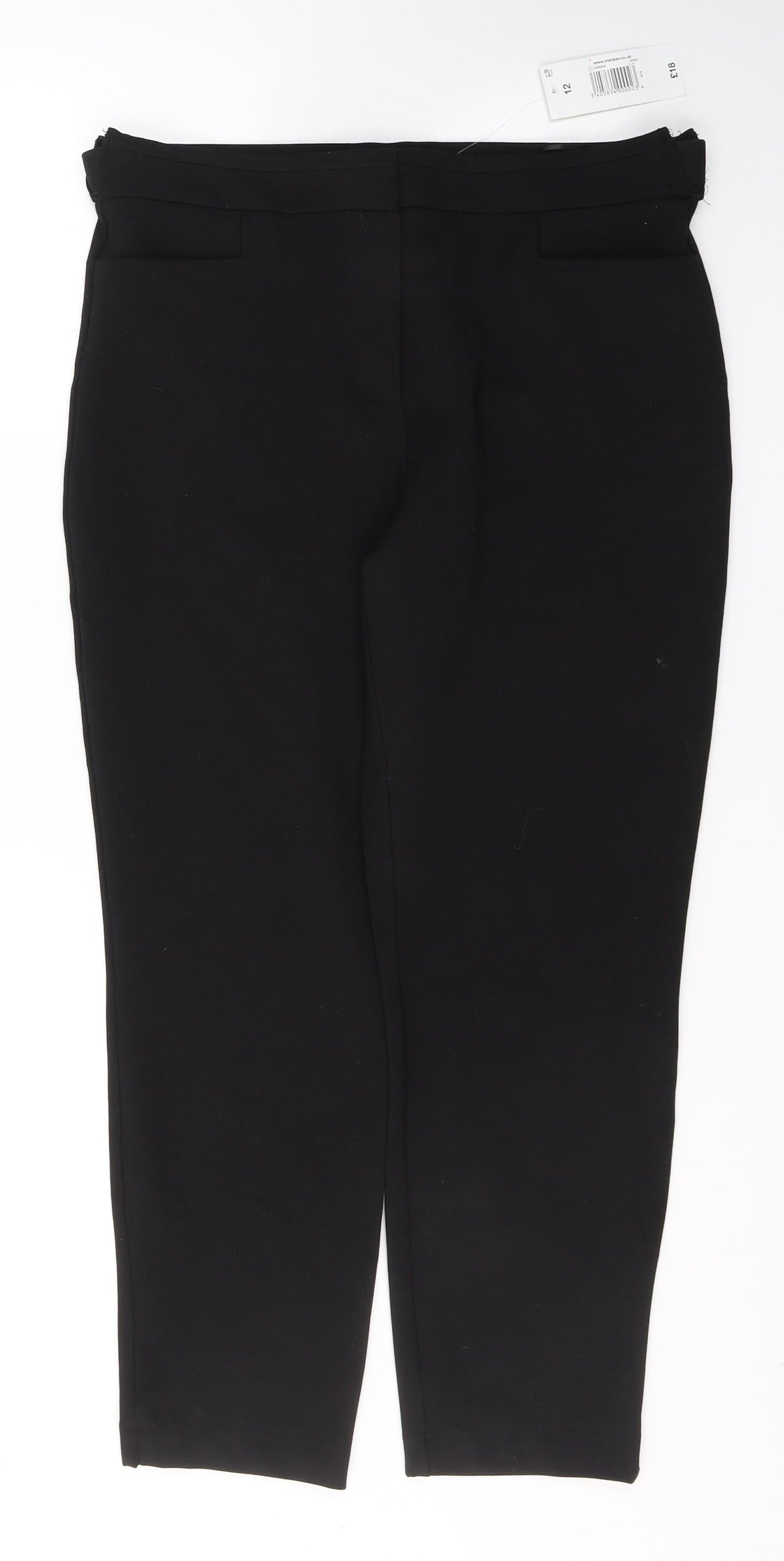 Soon Womens Black  Polyester Trousers  Size 12 L26 in Regular Zip