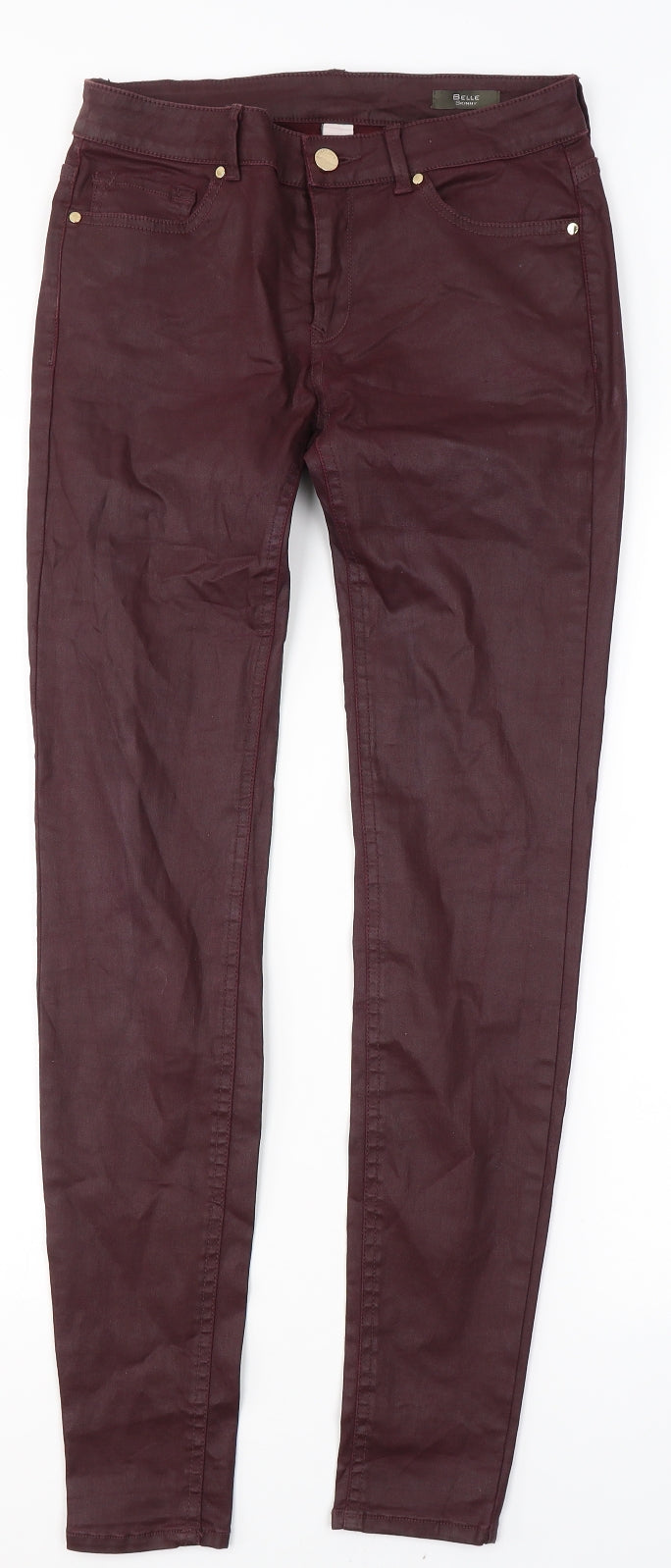 Mango Womens Red  Cotton Skinny Jeans Size 8 L30 in Regular Button