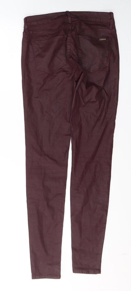 Mango Womens Red  Cotton Skinny Jeans Size 8 L30 in Regular Button