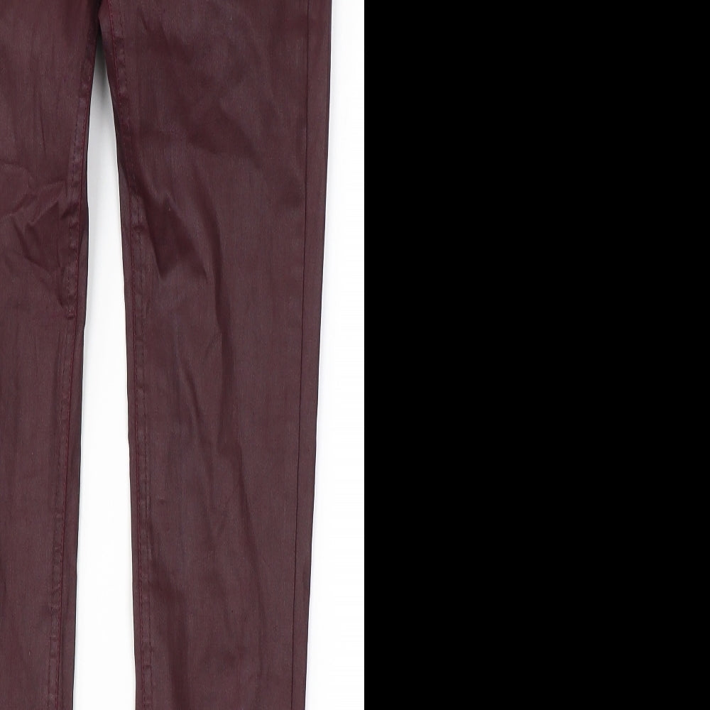 Mango Womens Red  Cotton Skinny Jeans Size 8 L30 in Regular Button