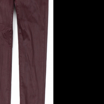 Mango Womens Red  Cotton Skinny Jeans Size 8 L30 in Regular Button