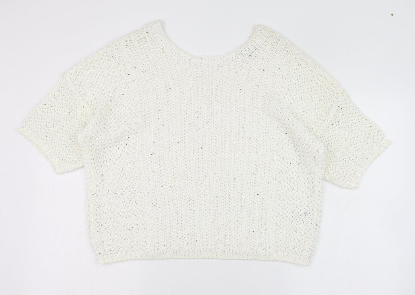 Womens UK Size M NEXT White Pullover Jumper