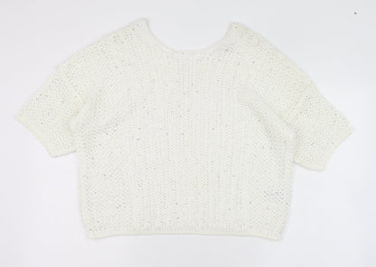 Womens UK Size M NEXT White Pullover Jumper
