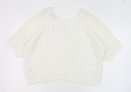 Womens UK Size M NEXT White Pullover Jumper
