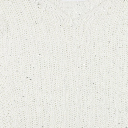 Womens UK Size M NEXT White Pullover Jumper
