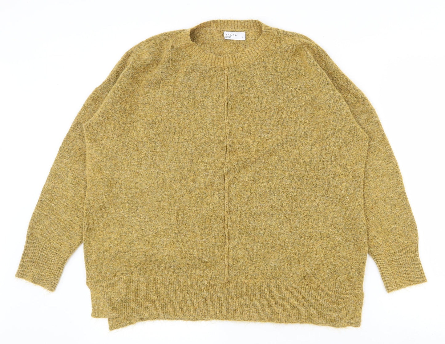 Womens UK Size L Papaya Yellow Pullover Jumper