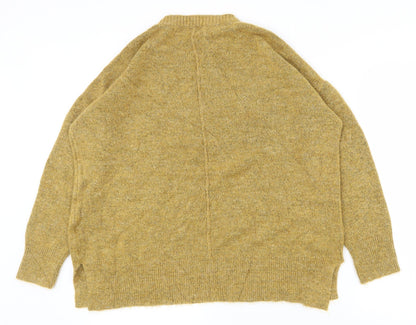Womens UK Size L Papaya Yellow Pullover Jumper
