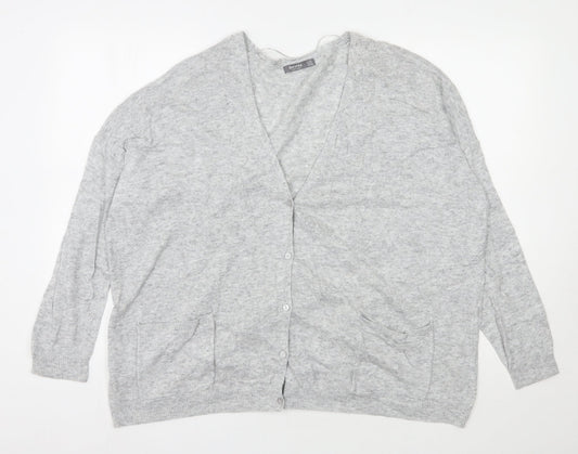 Womens UK Size S Bershka Grey Cardigan Jumper