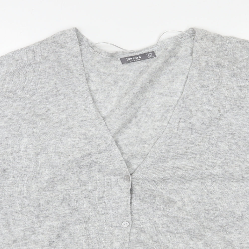 Womens UK Size S Bershka Grey Cardigan Jumper