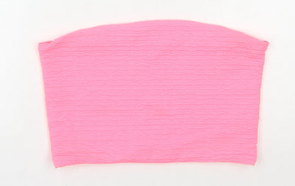 Womens UK Size 12 River Island Pink Cropped T-Shirt