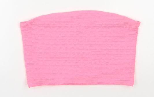 Womens UK Size 12 River Island Pink Cropped T-Shirt
