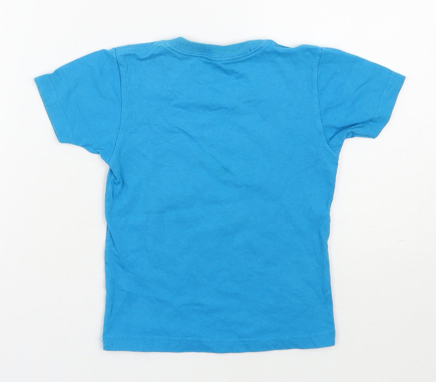 Sun Island  Boys Blue  100% Cotton Basic T-Shirt Size 2 Years Round Neck Pullover - Jamaica