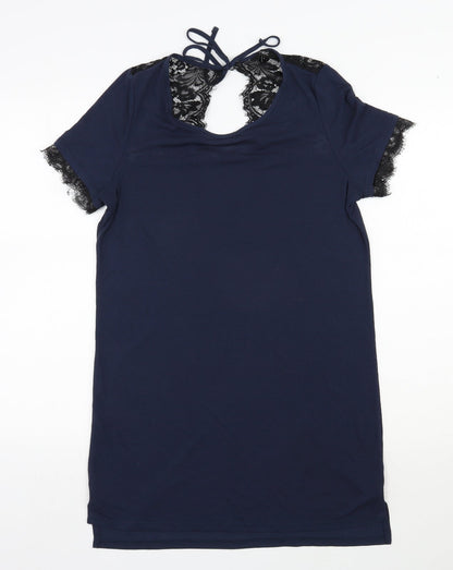 Additional front view of Next women’s black polyester dress, size UK 6, tie