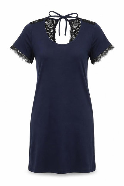 Front view of Next women’s black polyester dress, size UK 6, tie
