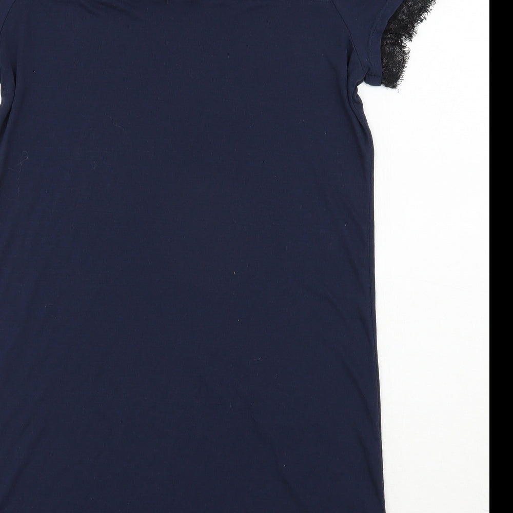 Brand and care label for Next women’s black polyester dress, size UK 6, tie