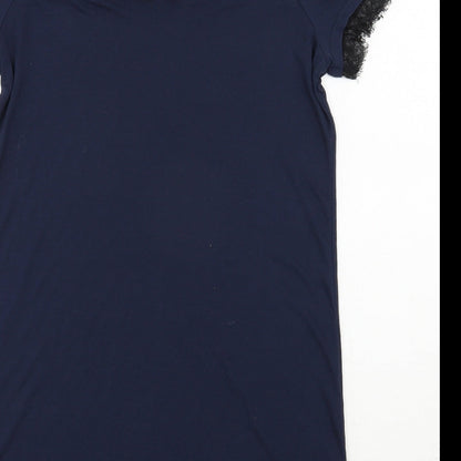 Brand and care label for Next women’s black polyester dress, size UK 6, tie