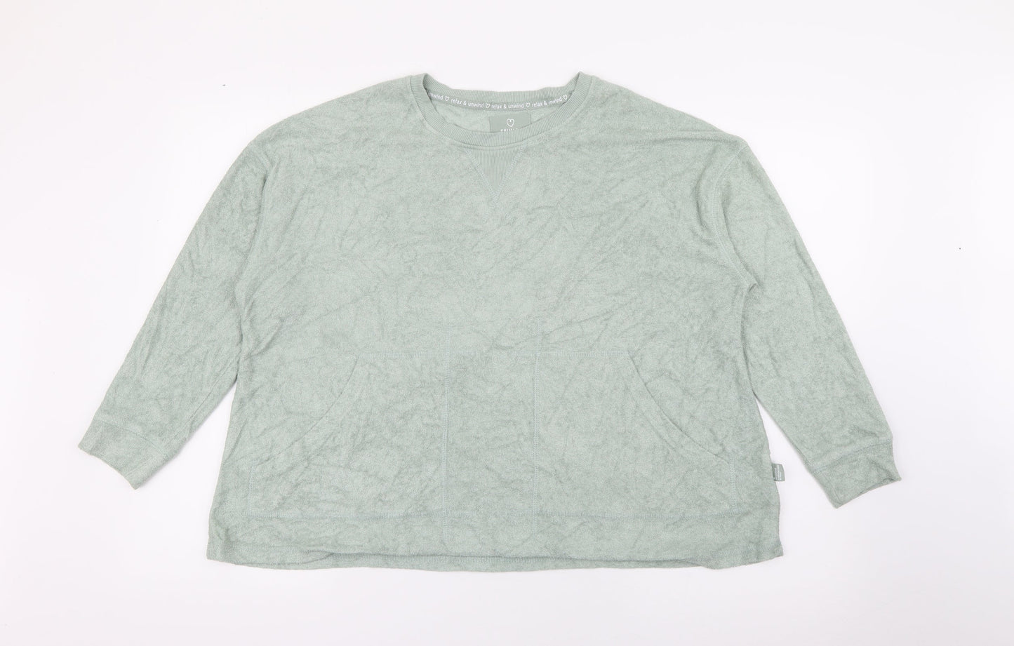 Primark Womens Green Crew Neck  Viscose Pullover Jumper Size S