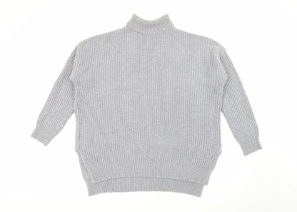 Additional front view of R Studio women’s purple roll neck polyamide jumper, size UK 14