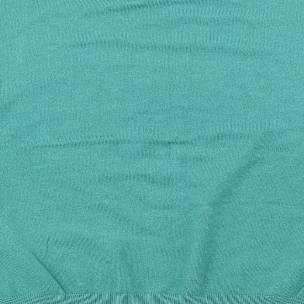 beauty Women Womens Green Crew Neck  Viscose Pullover Jumper Size L