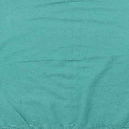 beauty Women Womens Green Crew Neck  Viscose Pullover Jumper Size L