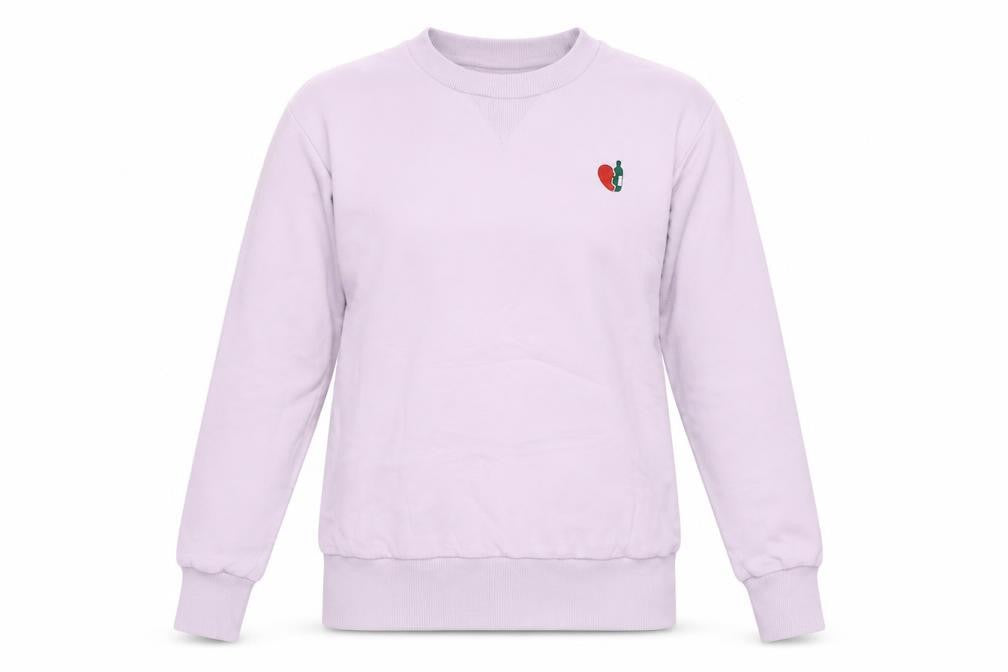 Front view of Dad's Cap women’s purple cotton pullover sweatshirt size 2xs
