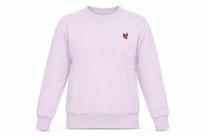 Front view of Dad's Cap women’s purple cotton pullover sweatshirt size 2xs
