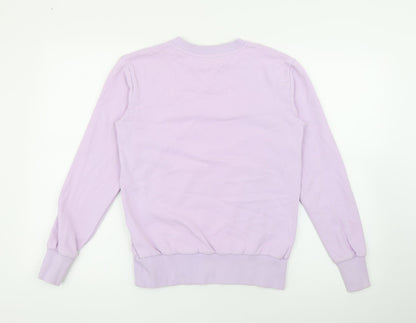Dad's Cap Womens Purple  Cotton Pullover Sweatshirt Size 2XS