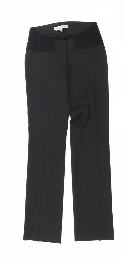 Additional front view of Slacks & Co women’s black polyester trousers, size UK 25, 33-inch leg regular zip