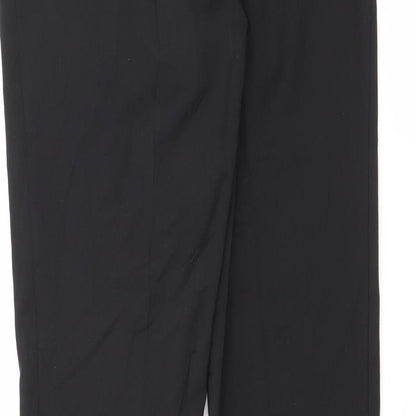 Brand and care label for Slacks & Co women’s black polyester trousers, size UK 25, 33-inch leg regular zip