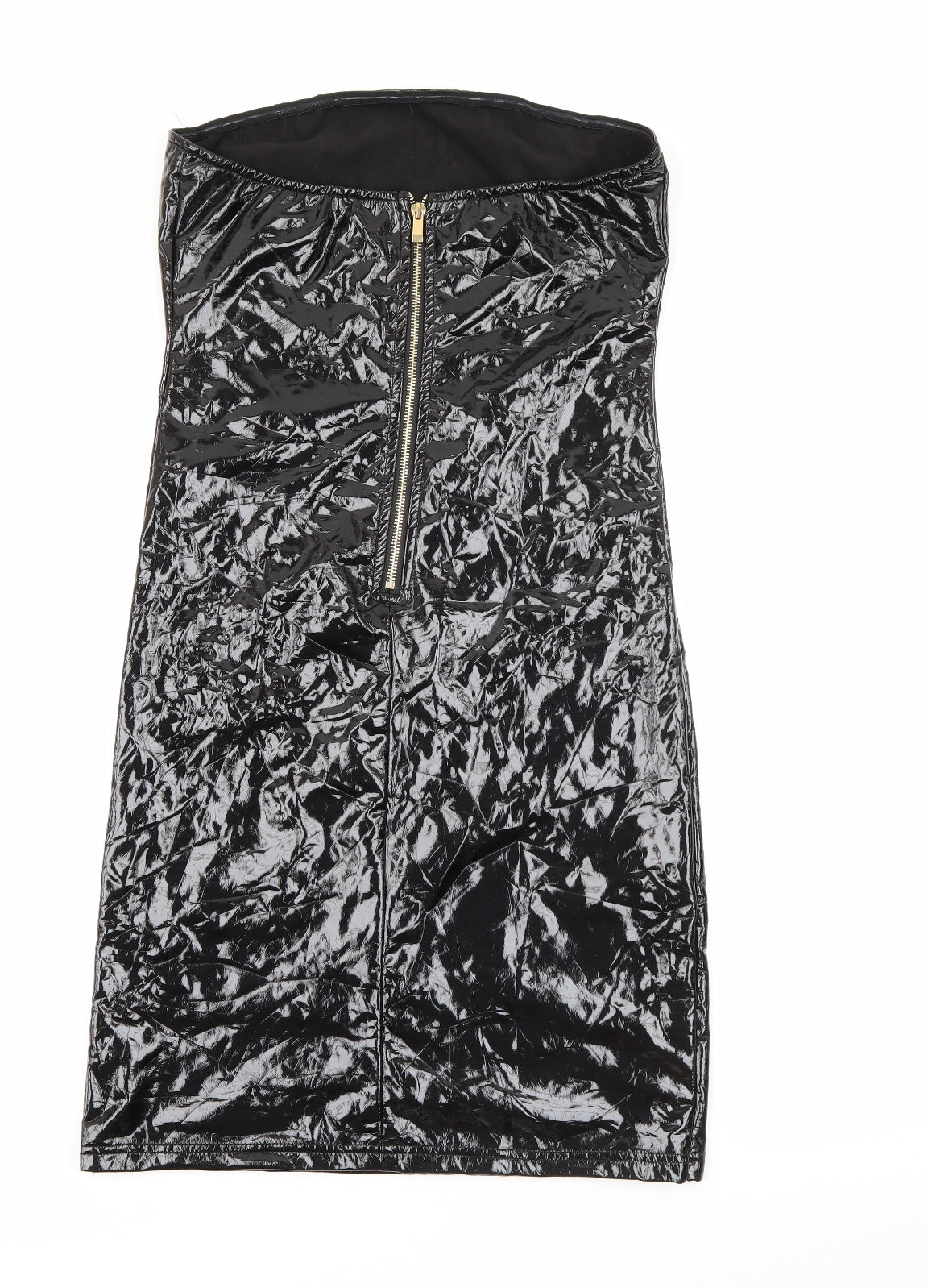 We own the night Womens Black  Polyester Bodycon  Size S  Square Neck Zip