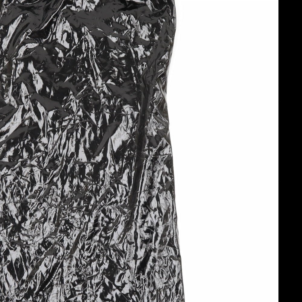 We own the night Womens Black  Polyester Bodycon  Size S  Square Neck Zip