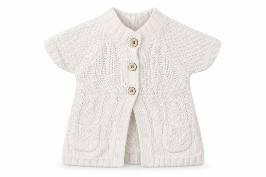 Jillian's Closet Baby White  Cotton Cardigan Jumper Size 9-12 Months  Button