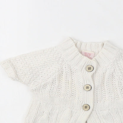 Jillian's Closet Baby White  Cotton Cardigan Jumper Size 9-12 Months  Button