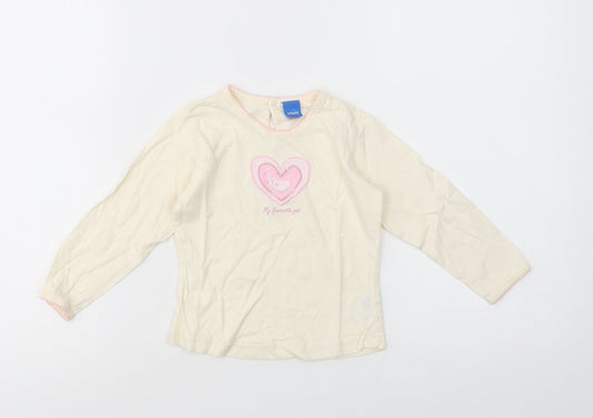 Additional front view of Adams Kids Baby Yellow Cotton Pullover T-Shirt, size 12-18, Months Crew Neck Pullover - Heart