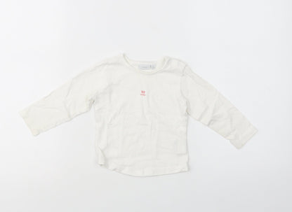Mexx Baby White  Cotton Basic Polo Size 12-18 Months Crew Neck Snap